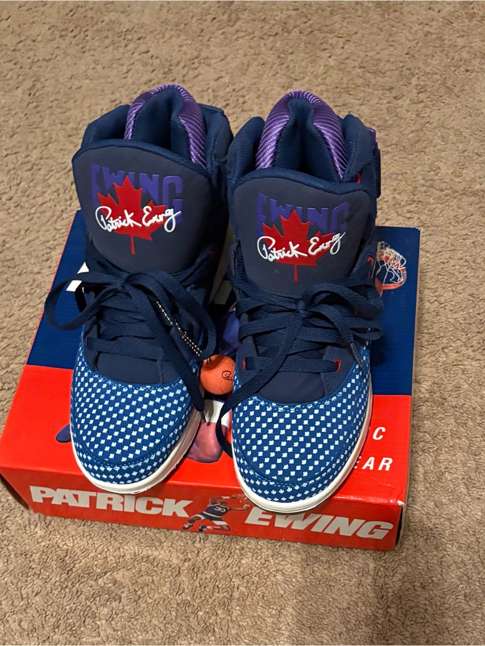 Patrick Ewing Men's Navy and Purple High-Top Athletic Sneakers